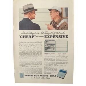 Vintage 1935 Dutch Boy White Lead Paint Taking it Off Ad Advertisement